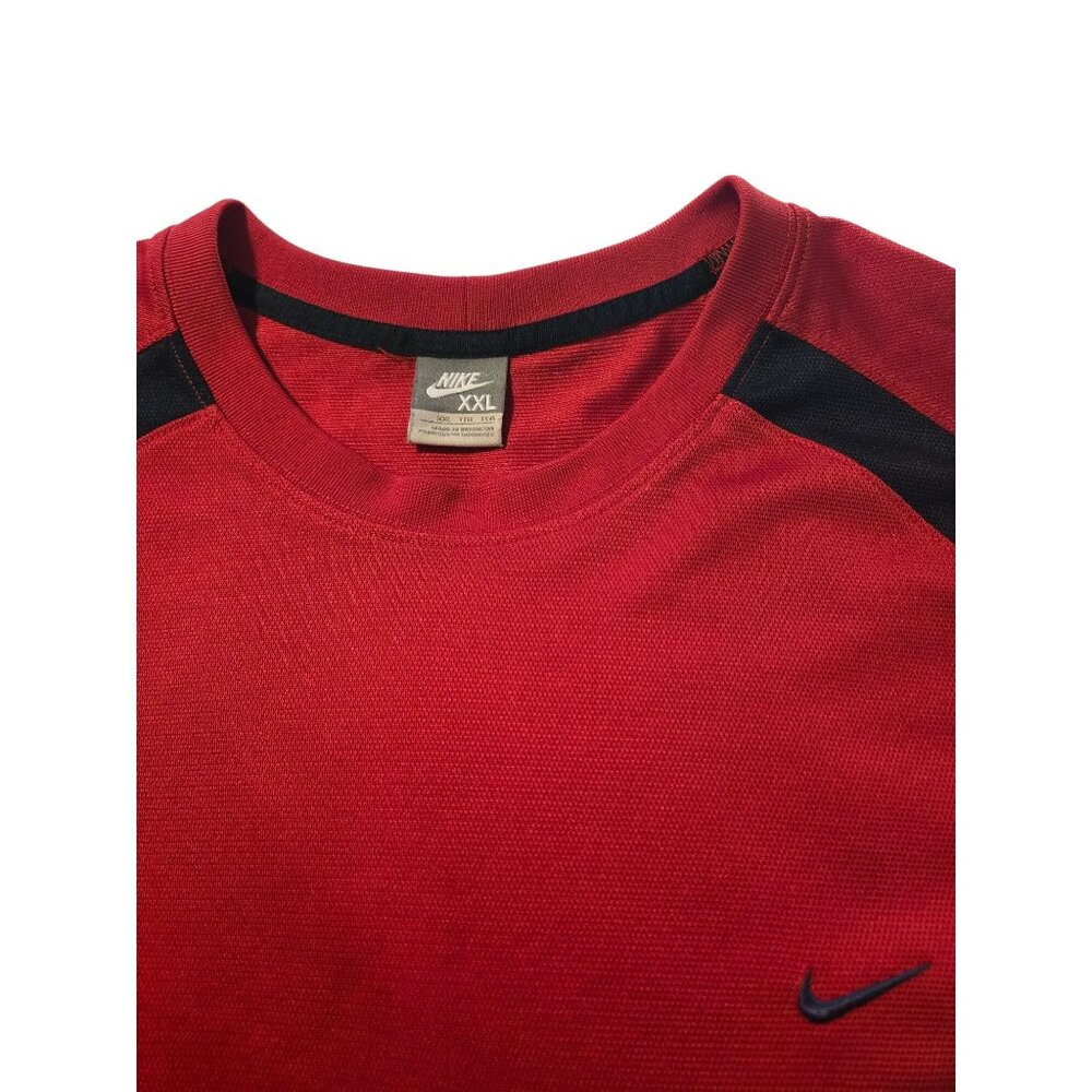 Red Nike Swoosh t shirt with Black Logo Graphics on front  XXL